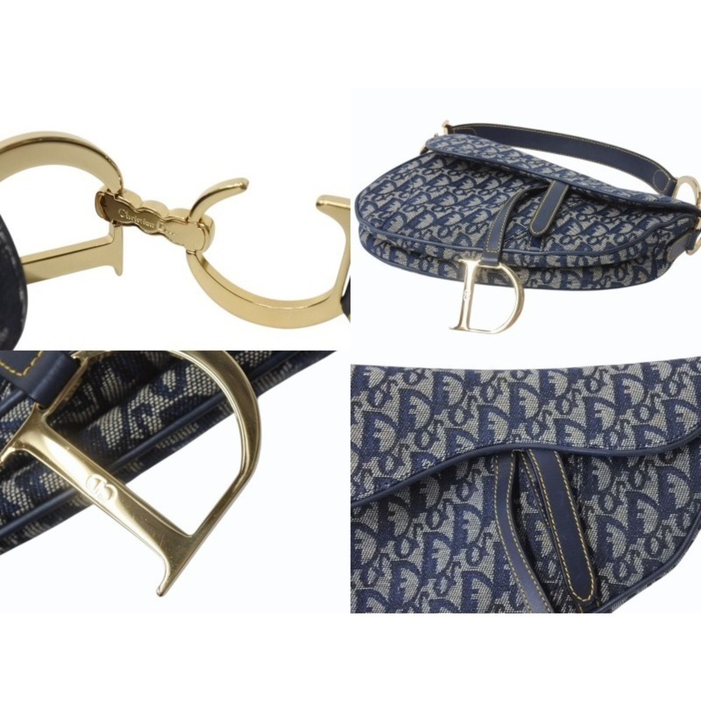 Christian Dior Trotter Saddle Bag Navy Blue Galliano - Picture 6 of 10